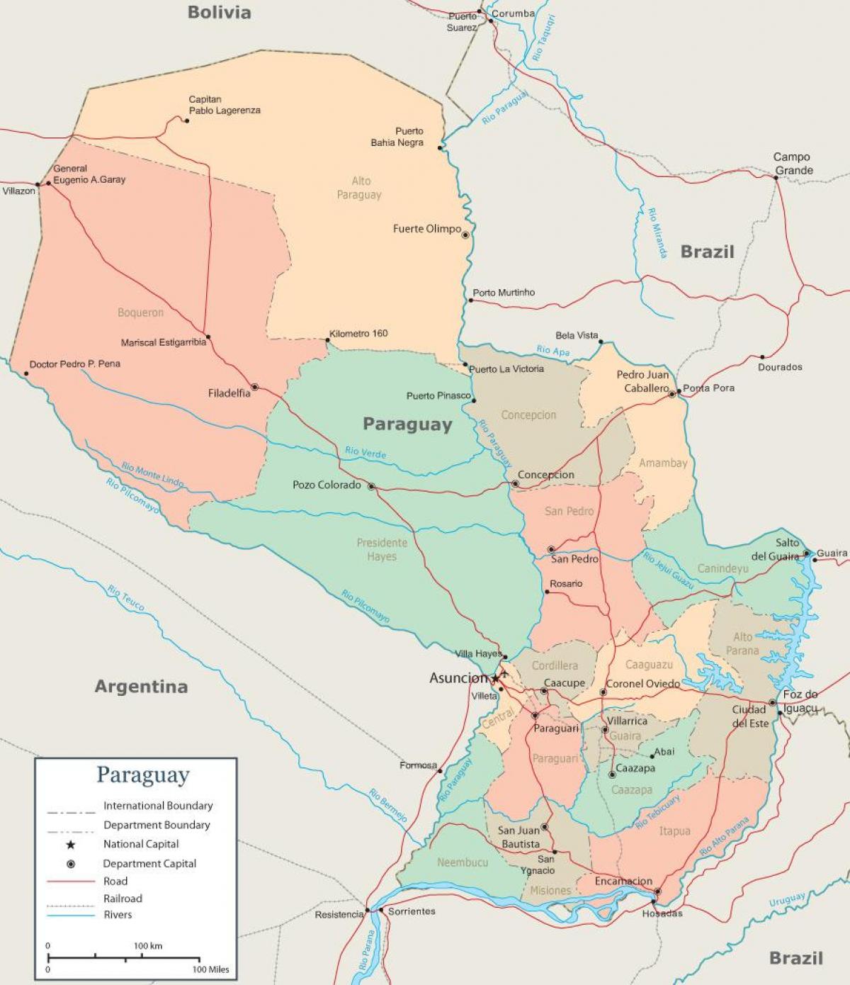 パラグアイアスンシオンの地図