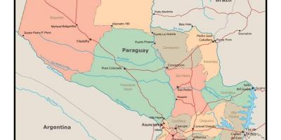 地図のパラグアイの都市