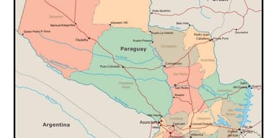 地図のパラグアイ